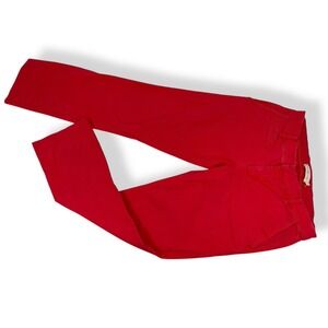 Tory Burch Pants Women's 27 Orange Red Cropped Slim Boot Cut Pants Denim EUC